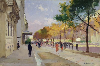 Avenue Montaigne, Paris by Jules Ernest Renoux